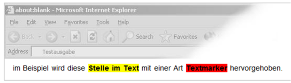 Aufgabe Textmarker über CSS