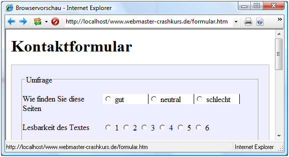 Formulare über CSS gestalten