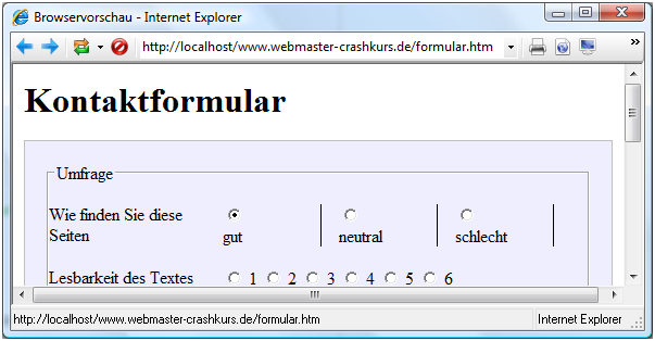 Formulare über CSS gestalten